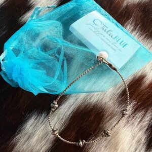 New Tula blue Gold stone anklet